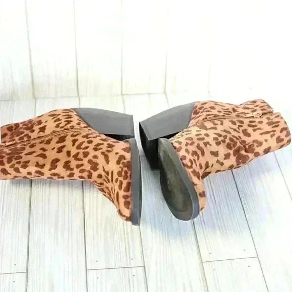 Madden Girl Leopard Print Ankle Bootie Womens 8.5 Block Heel Western Pointed Toe - Picture 4 of 12